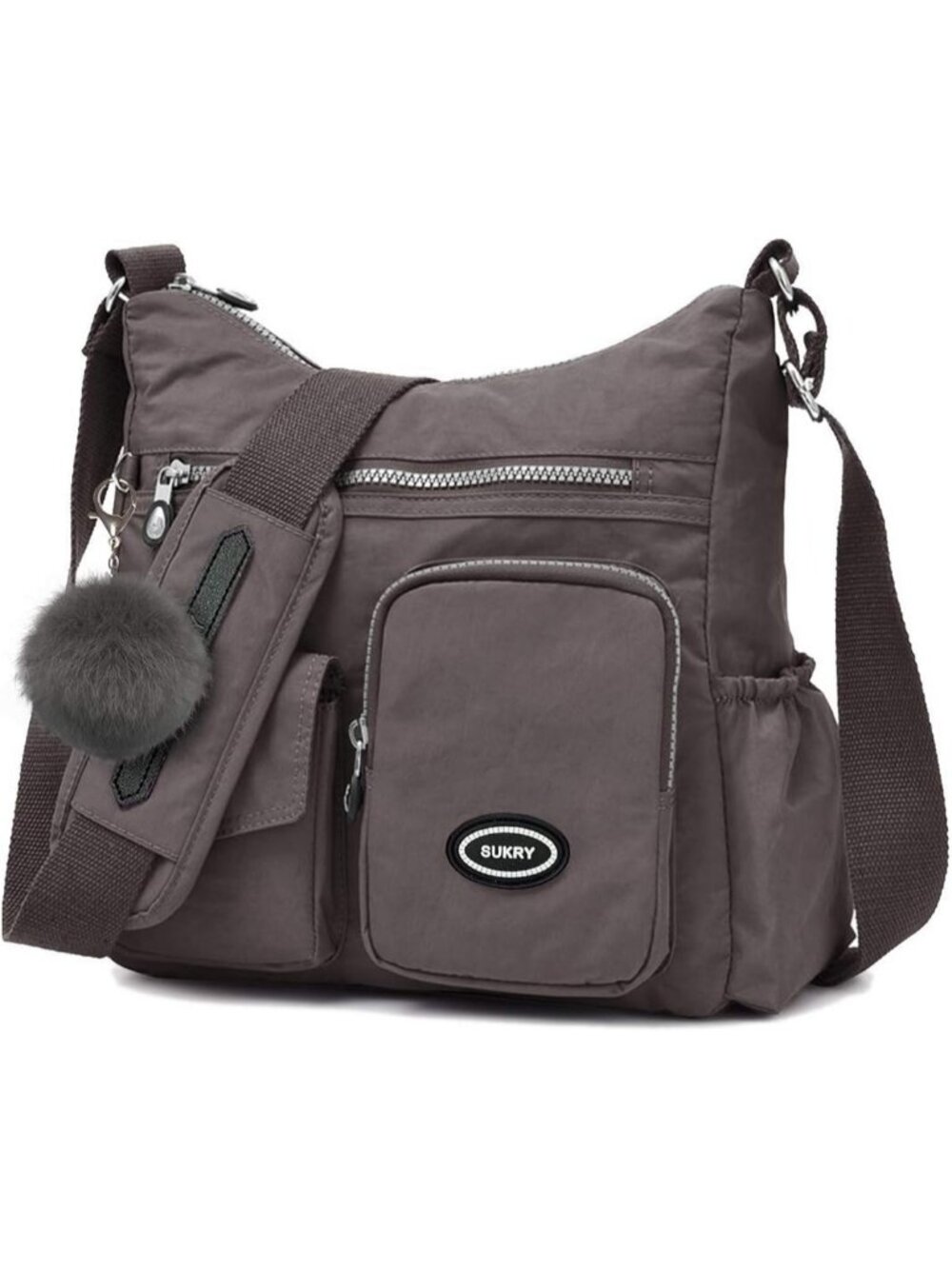 Women's Coffee Nylon Crossbody Bag Anti theft RFID Pocket Waterproof Travel Bag